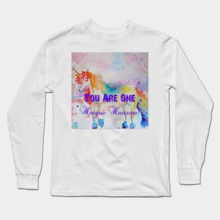 Unicorn Watercolor Painting Unique Quote Rainbow Long Sleeve T-Shirt